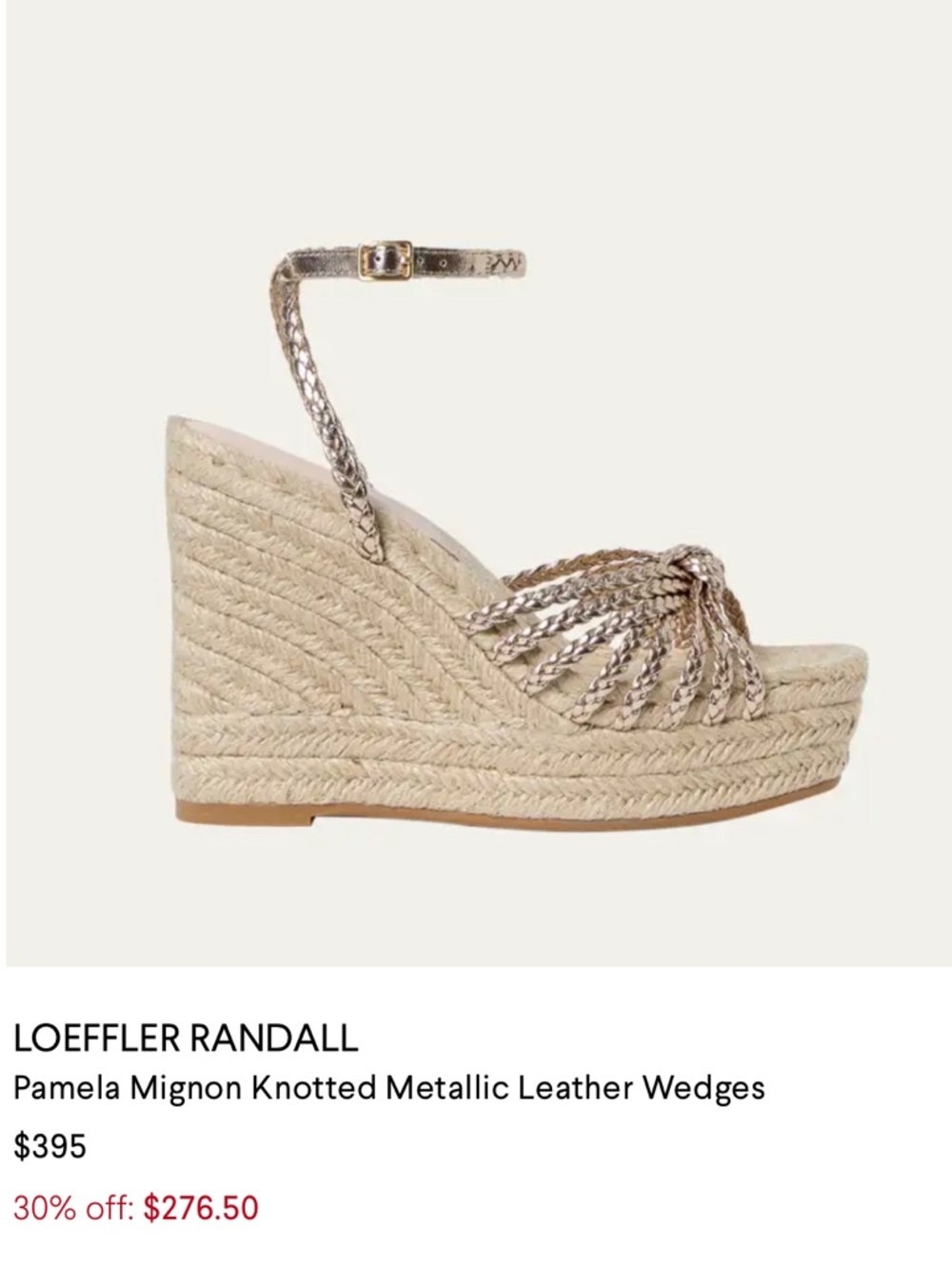 Loeffler Randall Pamela Mignon Metallic Leather Wedges